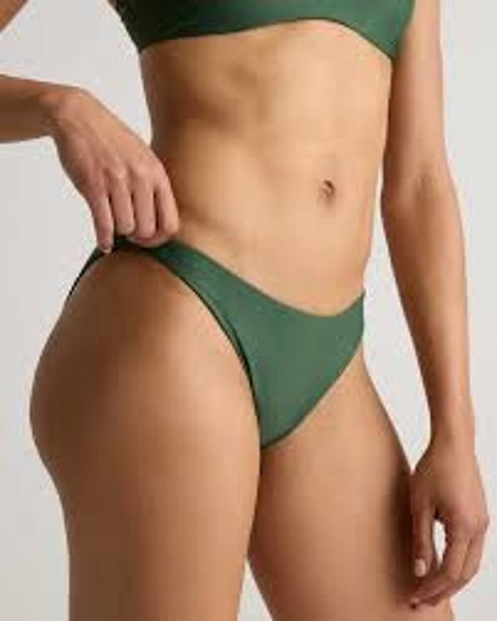 QUINCE Low Rise Bikini Bottom Palm Green NWT Sz XS SLOW FASHION SUSTAINABLE